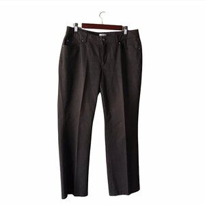 Chico's Brown Straight Leg Pants with Embellished Details